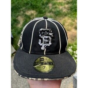 San Francisco Giants New Era Striped Camo Fitted 7 Hat NFL Black